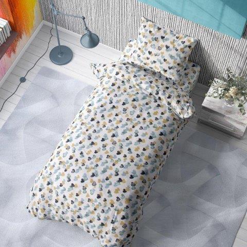 DimCol Σετ Σεντόνια 3τμχ Βαμβακερά Μονά 160x240εκ. Hearts 11 Grey-Green DimCol