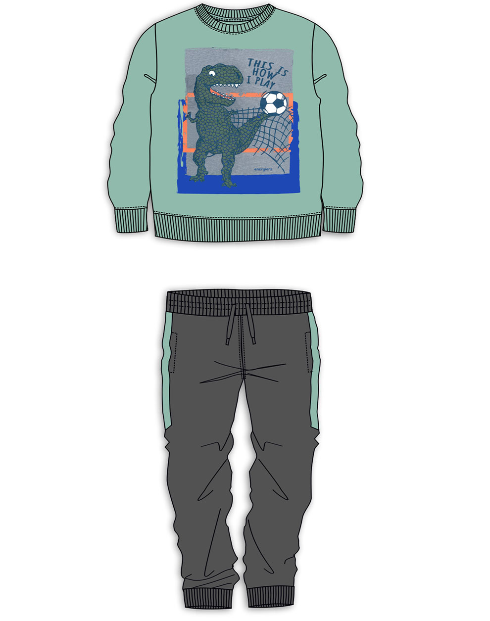 Φούτερ φόρμα με τύπωμα για αγόρι - ΜΕΛΑΝΖΕ 12-123177-0 φωτογραφία