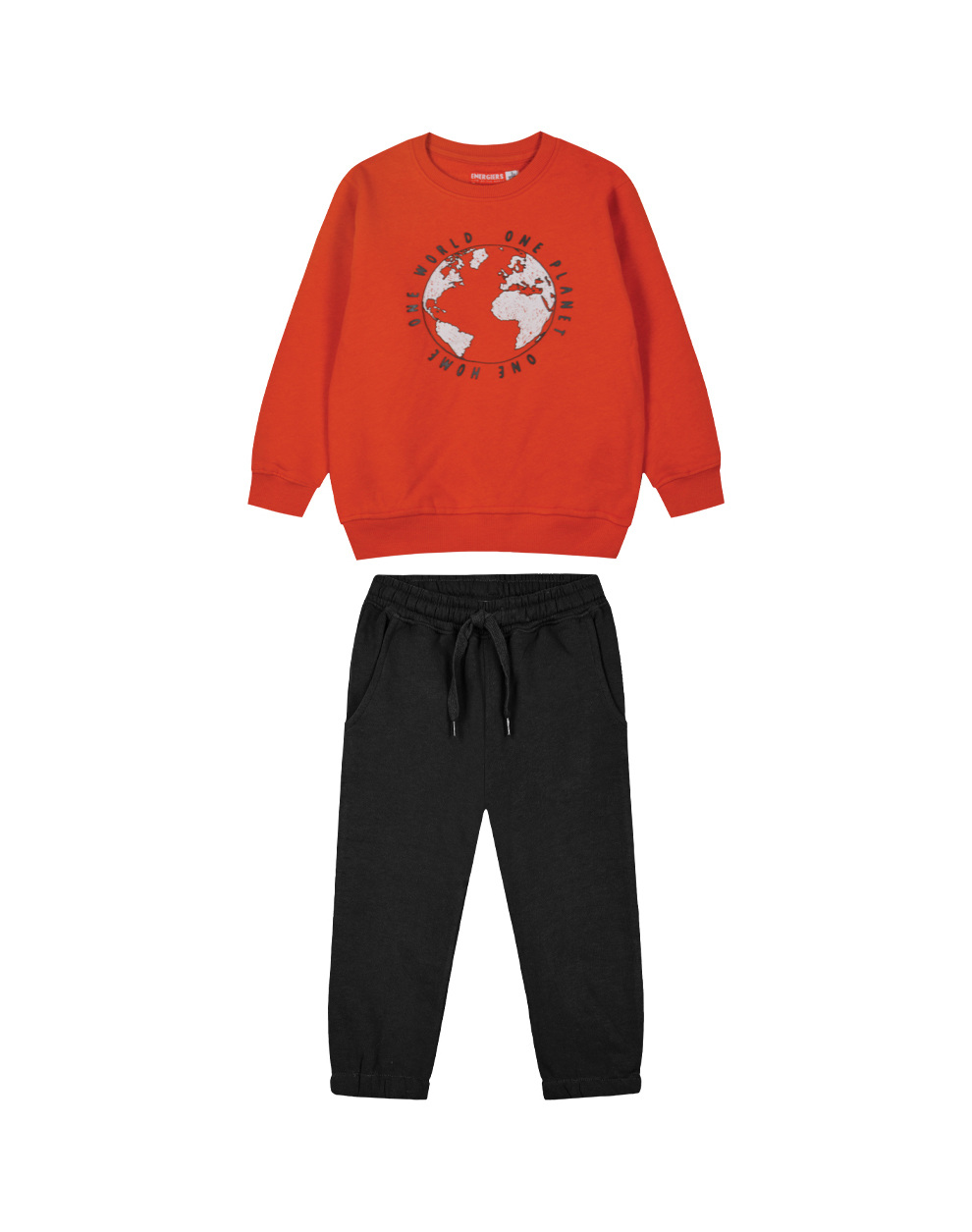 Φούτερ φόρμα με  τύπωμα για αγόρι - 1 έτους, ΜΑΥΡΟ εικόνα 1