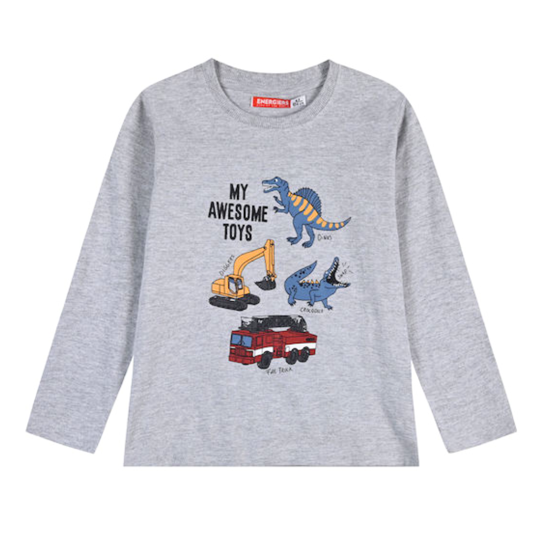 Βαμβακερή μπλούζα μακό με τύπωμα, αγόρι - 1 έτους, ΜΕΛΑΝΖΕ εικόνα 1