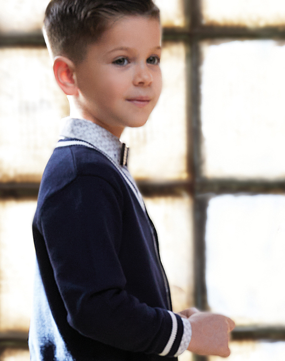 OEM Πλεκτή βαμβακερή ζακέτα με τσέπες - ΜΑΡΕΝ 12-123100-6