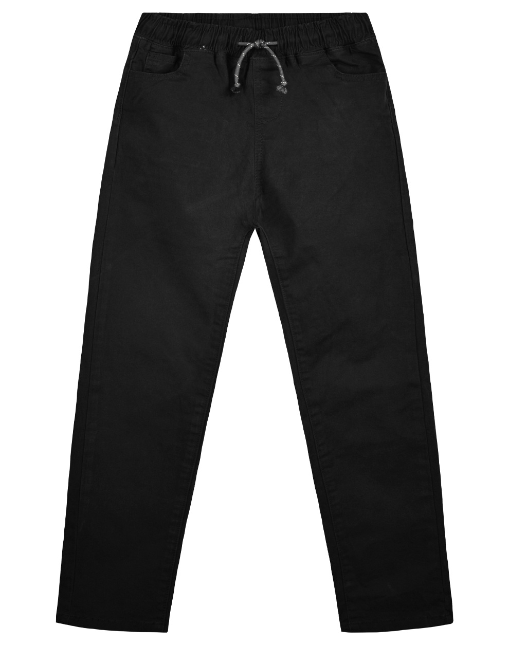 OEM Ελαστικό παντελόνι για αγόρι 5τσεπο με ελαστικό ζωνάκι και κορδόνι στη μέση.. - ΜΑΥΡΟ 12-123109-2