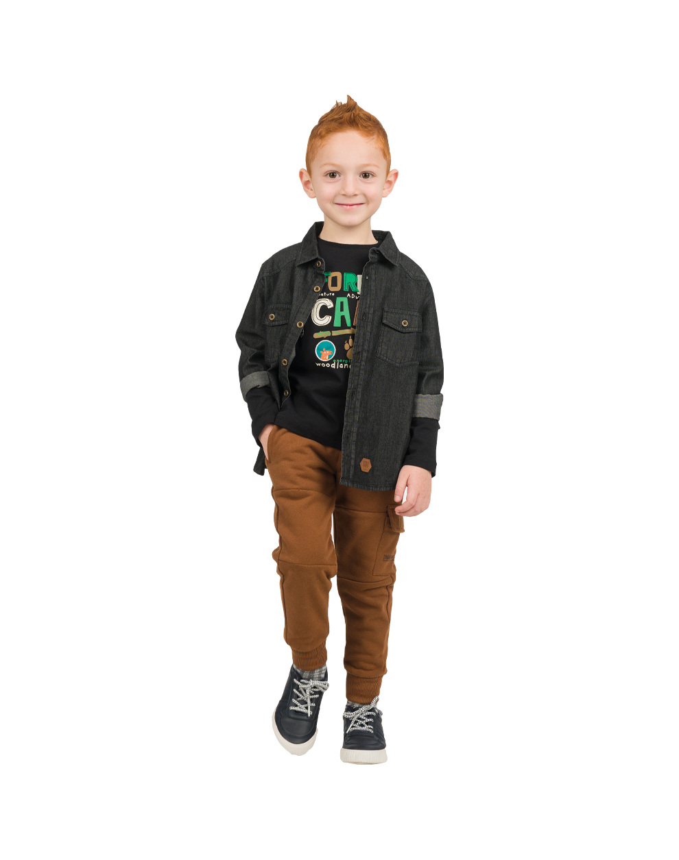 Ελαστικό cargo παντελόνι για αγόρι - ΜΑΥΡΟ 12-123122-2 φωτογραφία