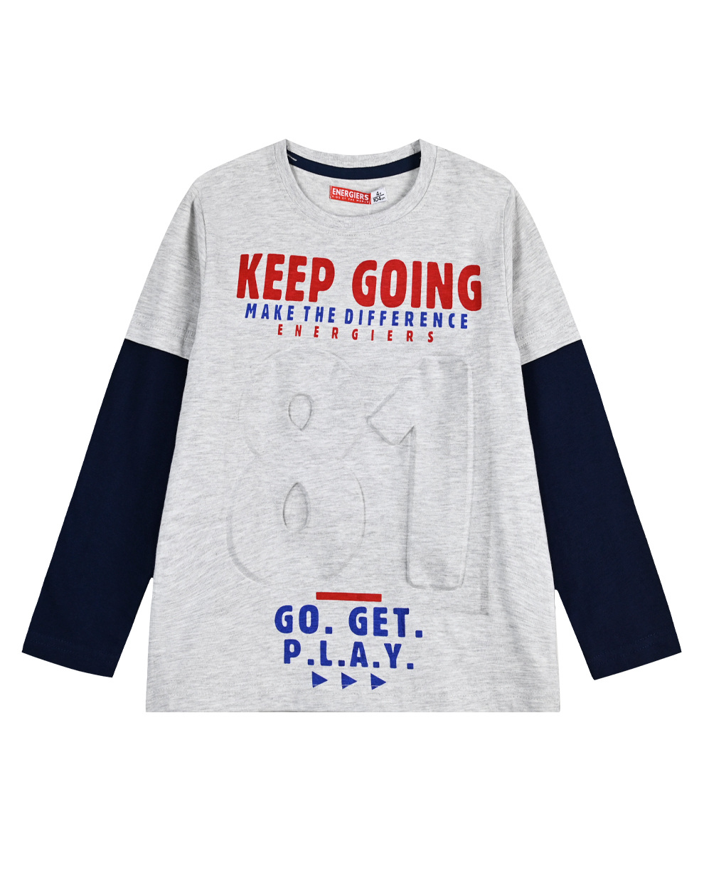 Βαμβακερή μπλούζα μακό με τύπωμα, αγόρι - 1 έτους, ΜΕΛΑΝΖΕ εικόνα 1