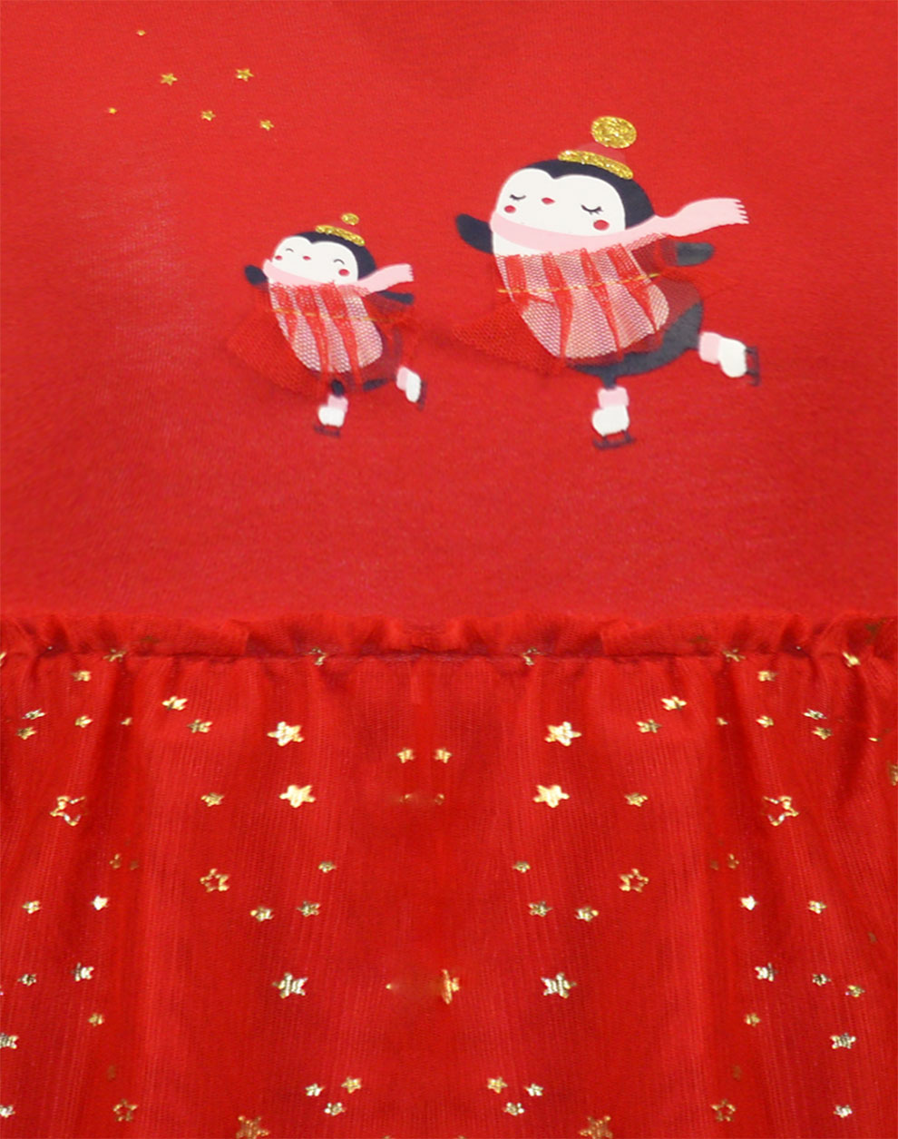 Μακό χριστουγεννιάτικο φόρεμα με ασορτί κορδέλα για κορίτσι - ΚΟΚΚΙΝΟ 15-122380-7 φωτογραφία