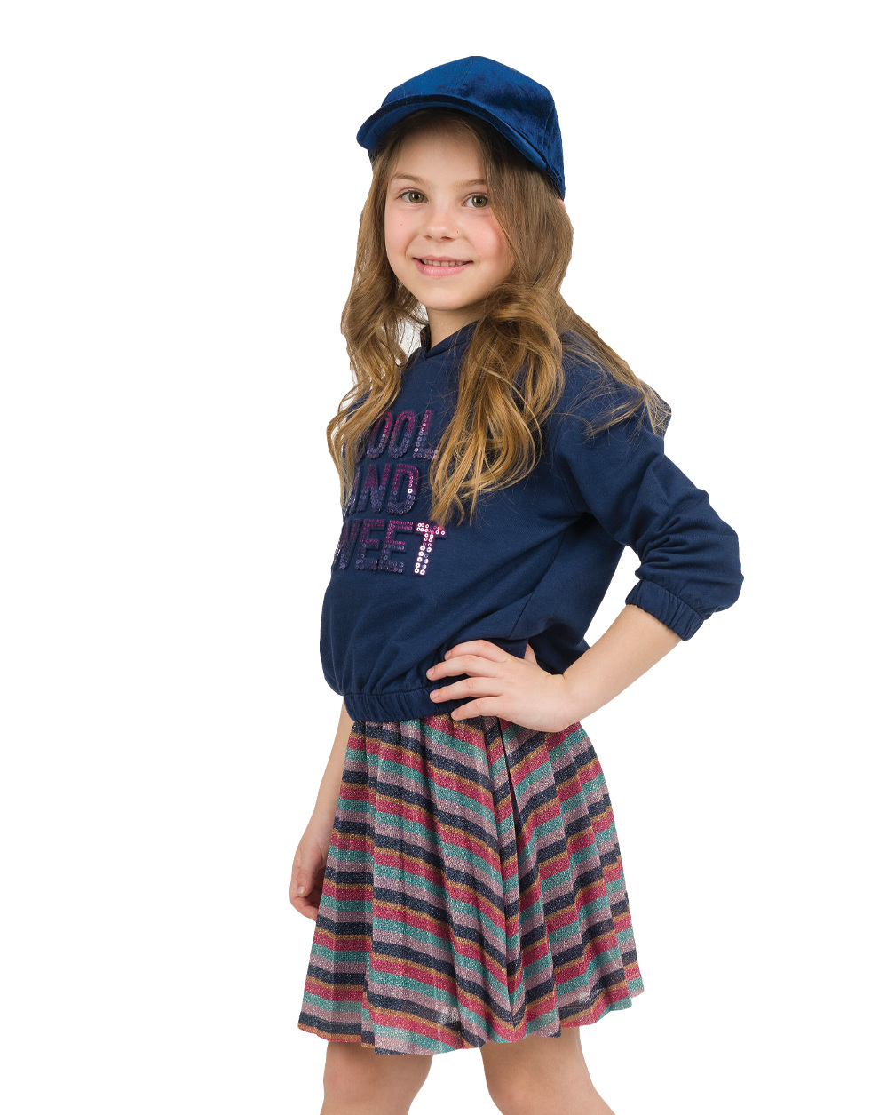 Φούστα πλισέ ριγέ για κορίτσι 15-123300-3 φωτογραφία