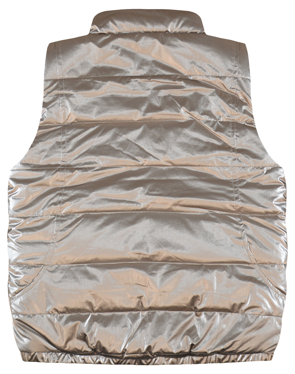 Μεταλιζέ αμάνικο καπιτονέ μπουφάν διπλής όψης για κορίτσι - ΧΡΥΣΟ 15-123315-1 φωτογραφία