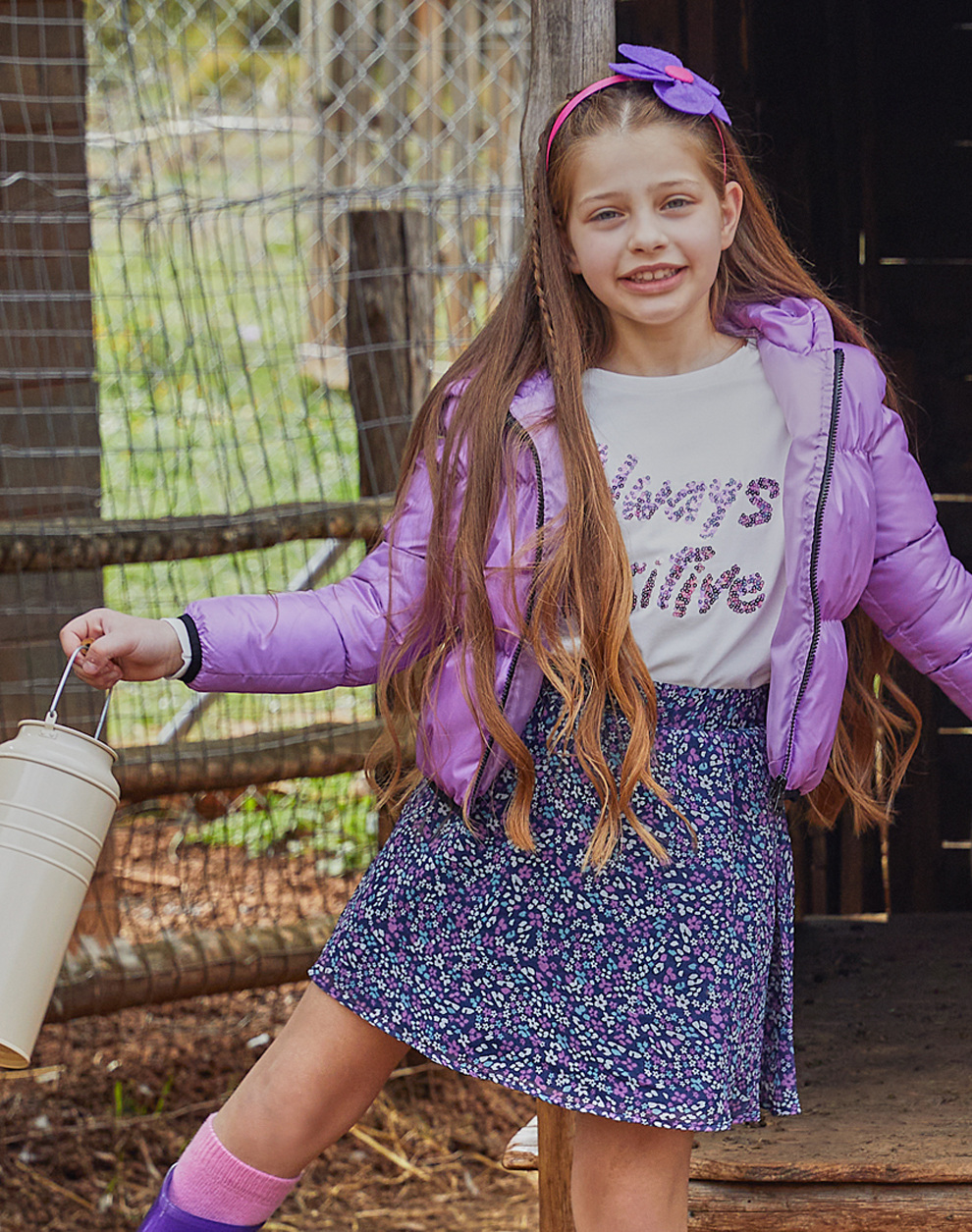 Εμπριμέ φούστα με φλοράλ τύπωμα για κορίτσι 16-123206-3 φωτογραφία