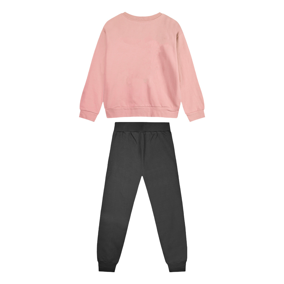 Φόρμα φούτερ σετ μπλούζα με τύπωμα και παντελόνι με λάστιχο για κορίτσι - ΑΝΘΡΑΚΙ 16-123295-0-9 φωτογραφία
