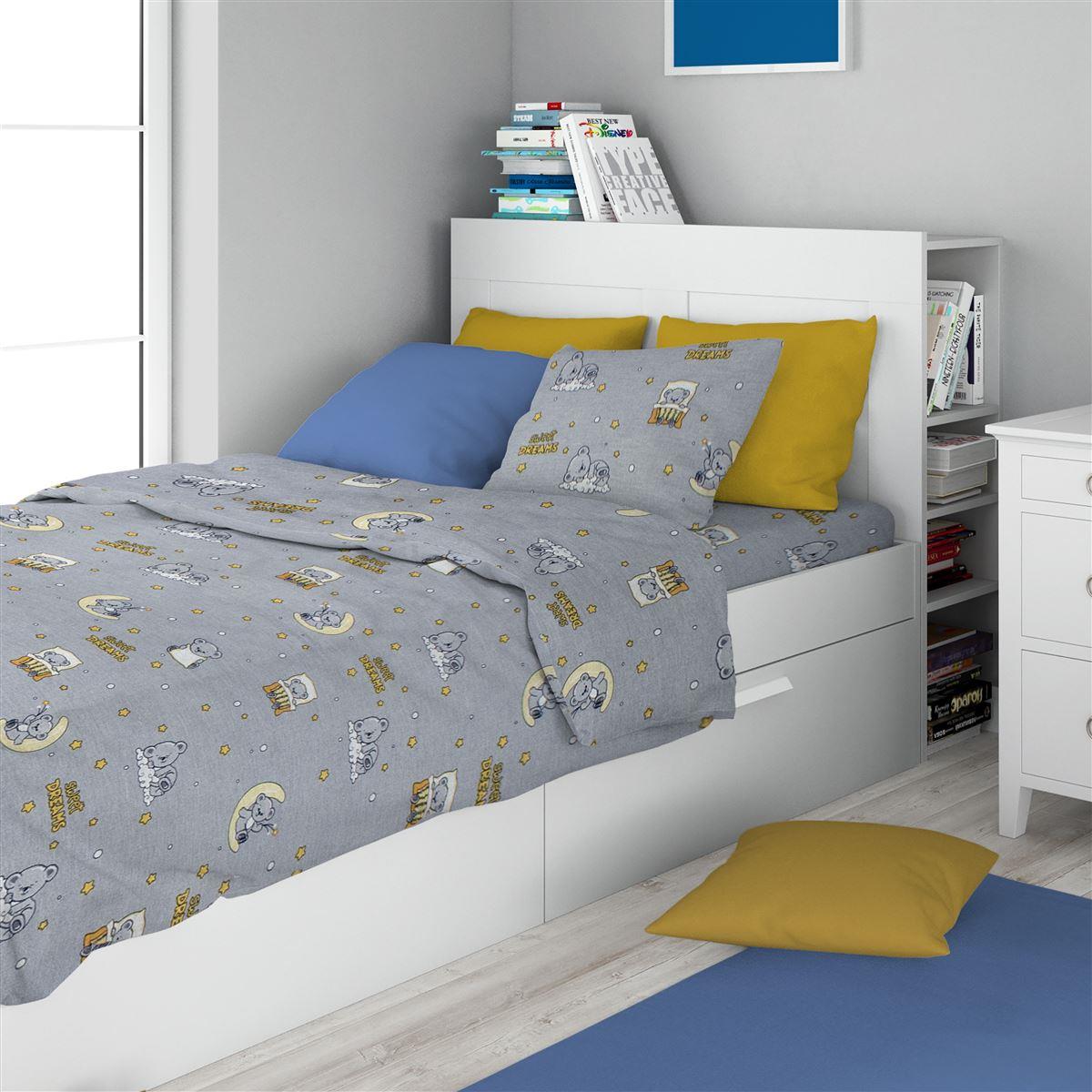DimCol Σετ Σεντόνια 3τμχ Μονά 160x240εκ. Sweet Dreams 552 Grey DimCol