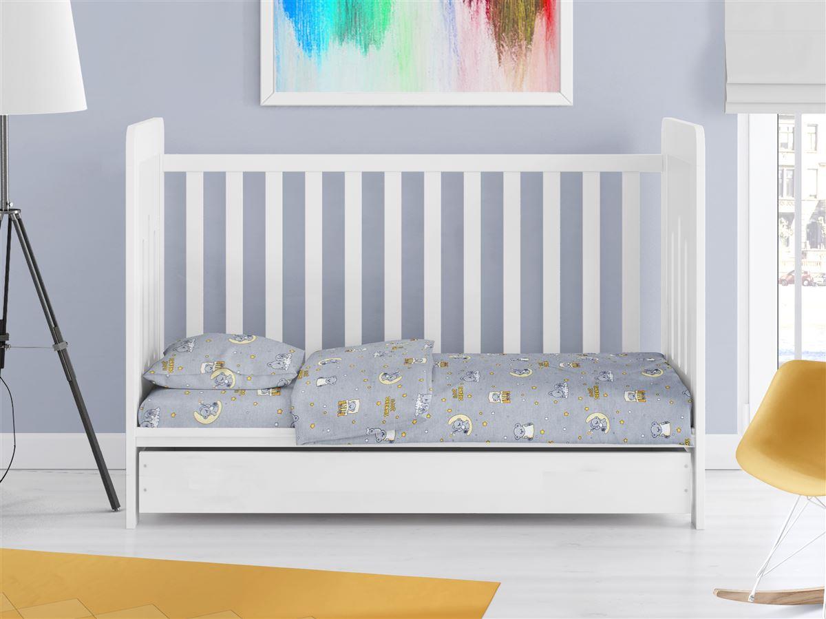 DimCol Παπλωματοθήκη Βαμβακερή Κούνιας 120x160εκ. Sweet Dreams 552 Grey DimCol