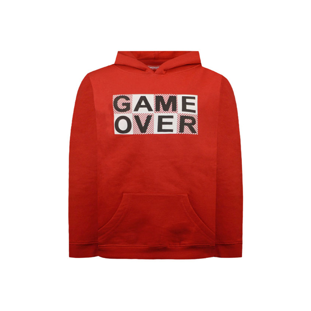 Μπλούζα φούτερ με κουκούλα και τύπωμα - 1 έτους, ΚΟΚΚΙΝΟ εικόνα 1