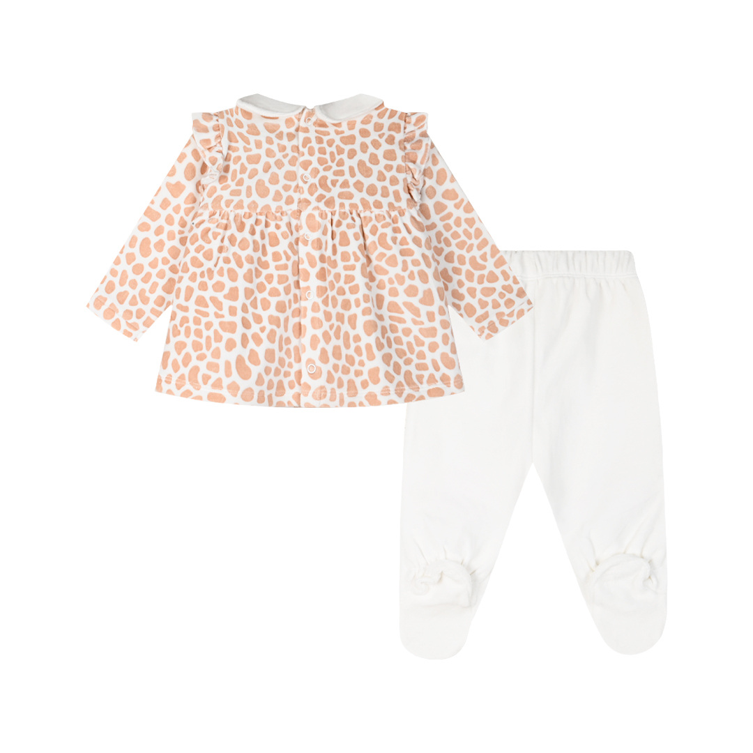 Βρεφικό βελουτέ σετ για κορίτσι (0 &amp;#8211; 12 μηνών) - Εκρού 14-124413-0 φωτογραφία