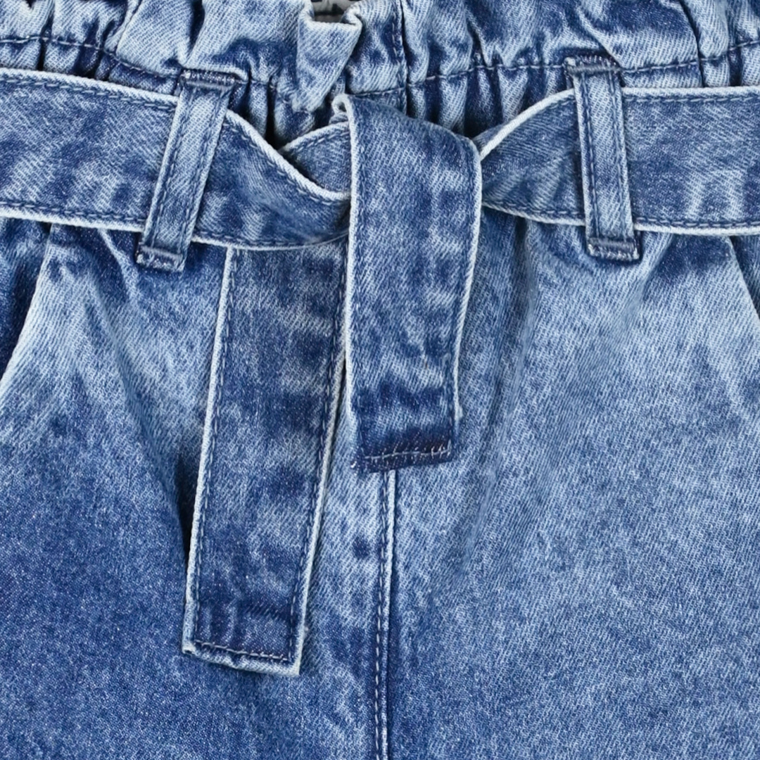 Παντελόνι τζην paperbag για κορίτσι - ΜΑΥΡΟ ΤΖΗΝ 15-124303-2 φωτογραφία