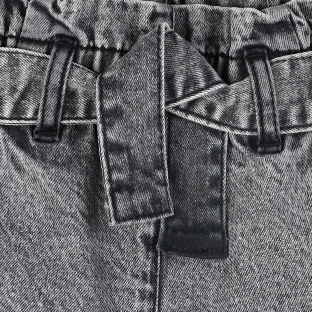 Παντελόνι τζην paperbag για κορίτσι - ΜΑΥΡΟ ΤΖΗΝ 15-124303-2 φωτογραφία