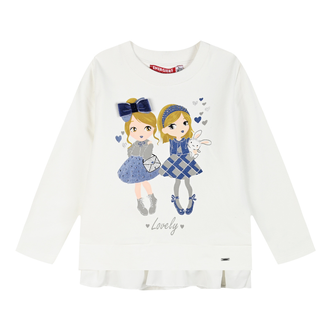 Μπλούζα με τύπωμα και φραμπαλά για κορίτσι - ΚΟΚΚΙΝΟ 15-124314-5 φωτογραφία