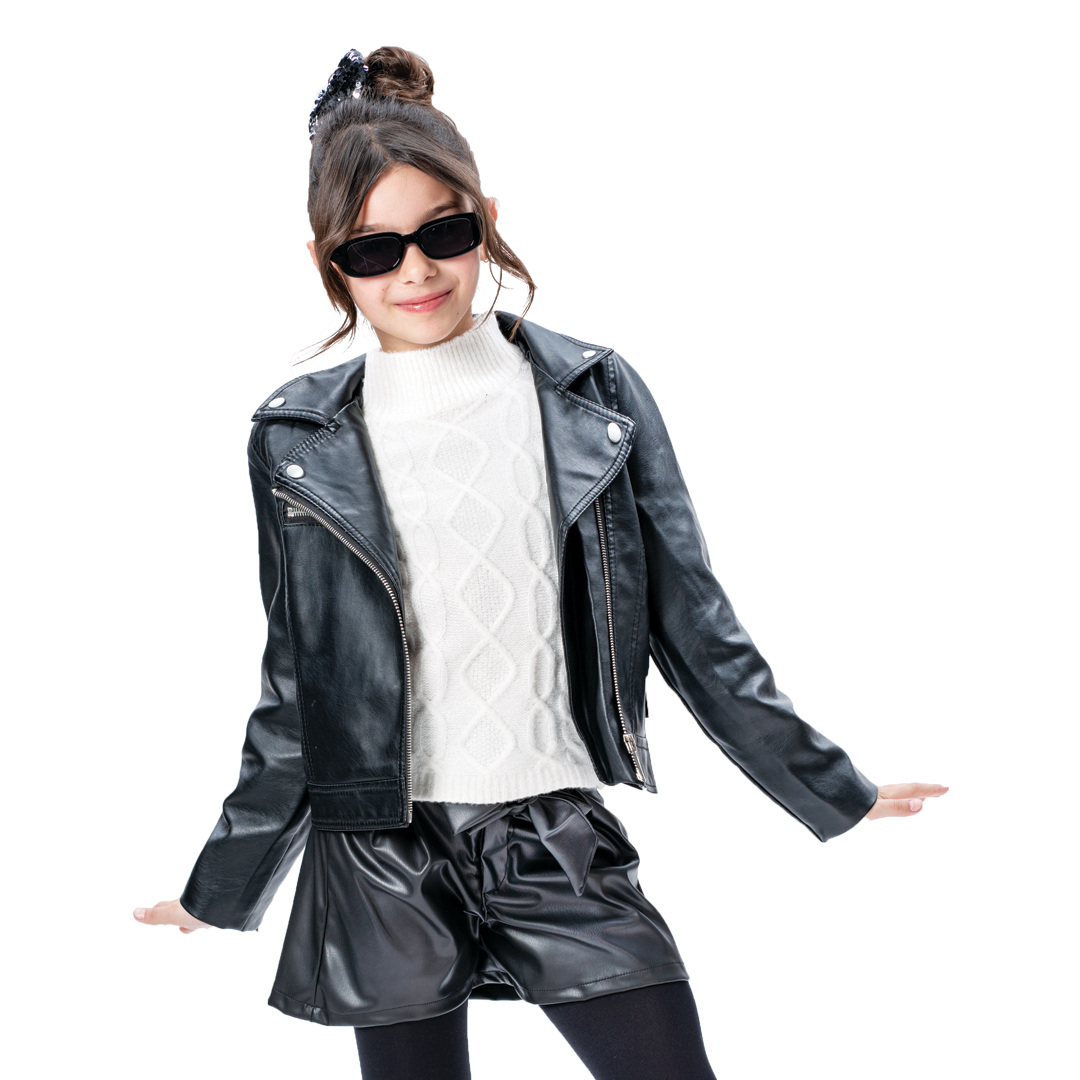 Δερματίνη σορτς για κορίτσι - ΜΑΥΡΟ 16-124215-2 φωτογραφία