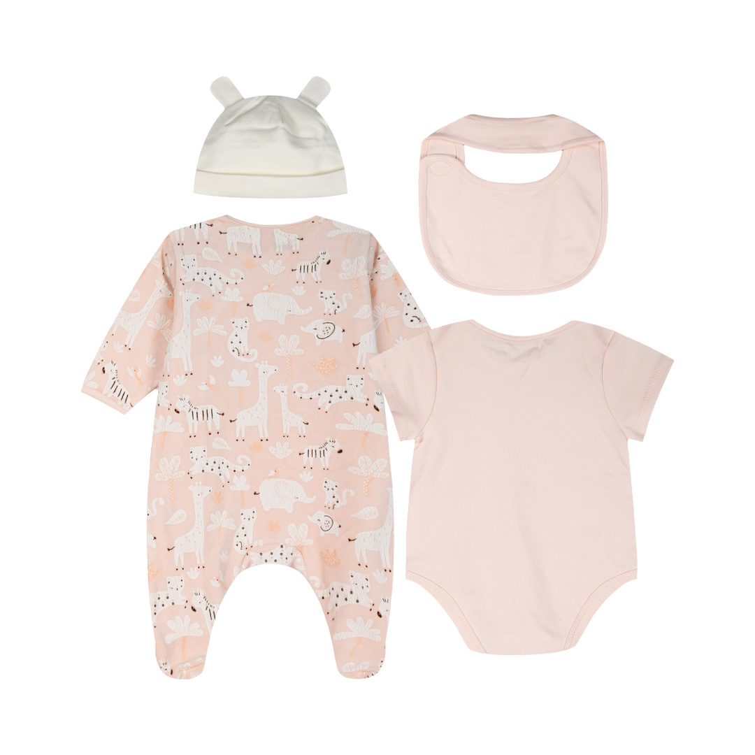 Βρεφικό σετ κορμάκι φορμάκι σκουφάκι και σαλιάρα για κορίτσι (0 &amp;#8211; 12 μηνών) - ΠΟΥΔΡΑ 14-124405-9 φωτογραφία