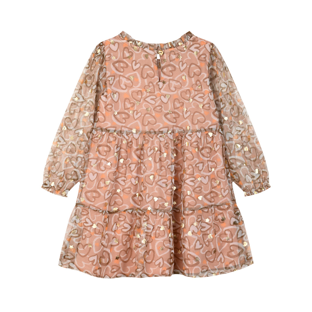 Εμπριμέ φόρεμα με τούλι και τόυλινα μανίκια για κορίτσι 15-124310-7 φωτογραφία