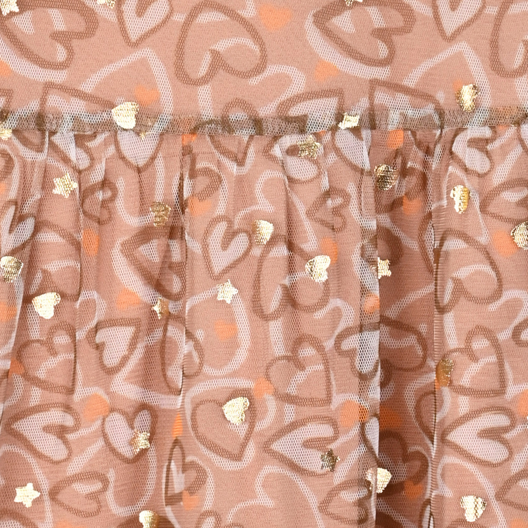 Εμπριμέ φόρεμα με τούλι και τόυλινα μανίκια για κορίτσι 15-124310-7 φωτογραφία