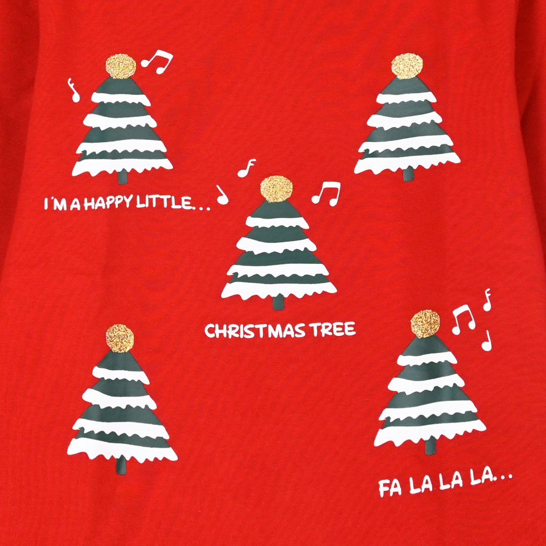Χριστουγεννιάτική μακό μπλούζα με χριστουγεννιάτικο pattern για κορίτσι - ΚΟΚΚΙΝΟ 15-124381-5 φωτογραφία