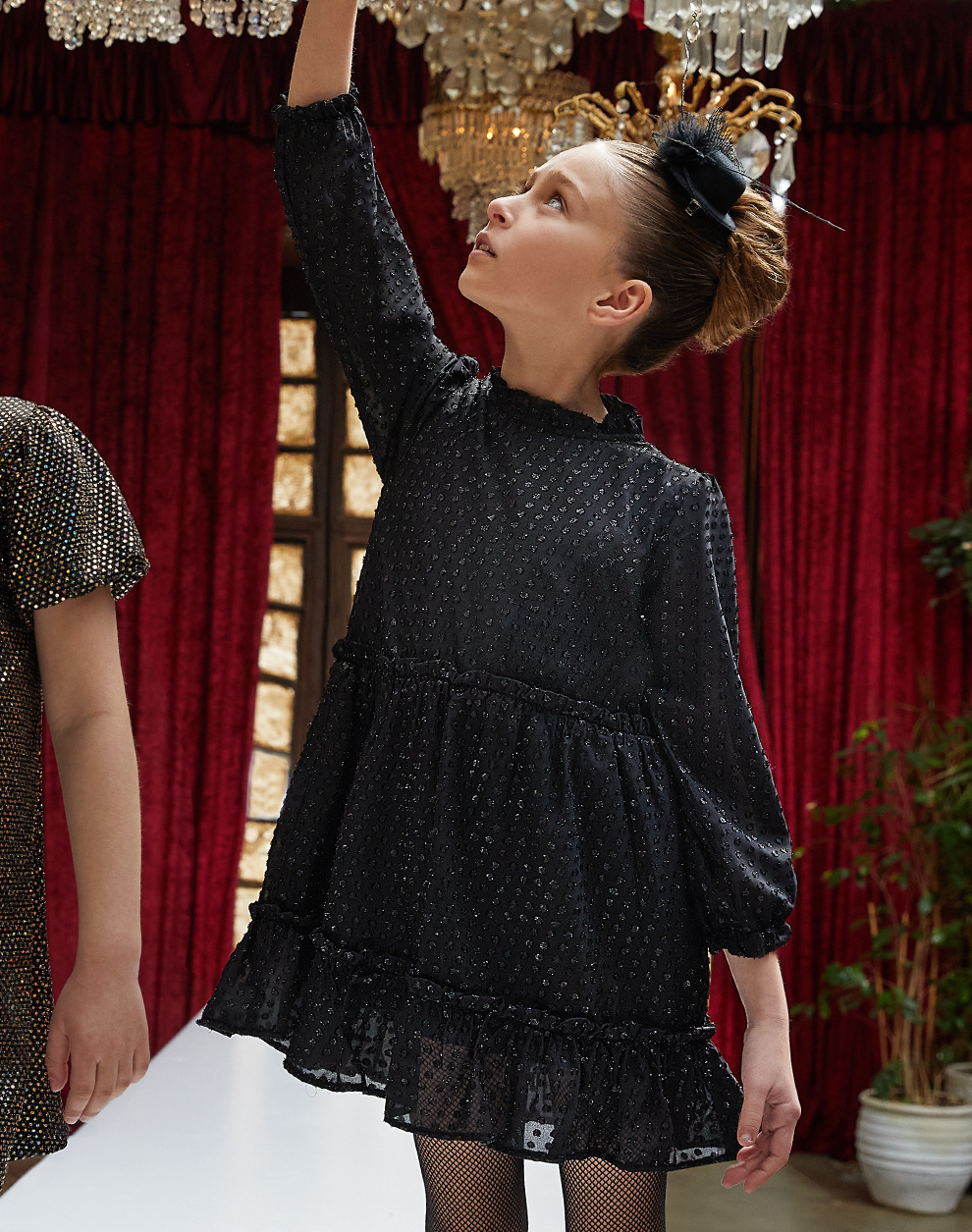 Φόρεμα επίσημο με φραμπαλά για κορίτσι.Boutique collection - ΜΑΥΡΟ 46-123271-7 φωτογραφία