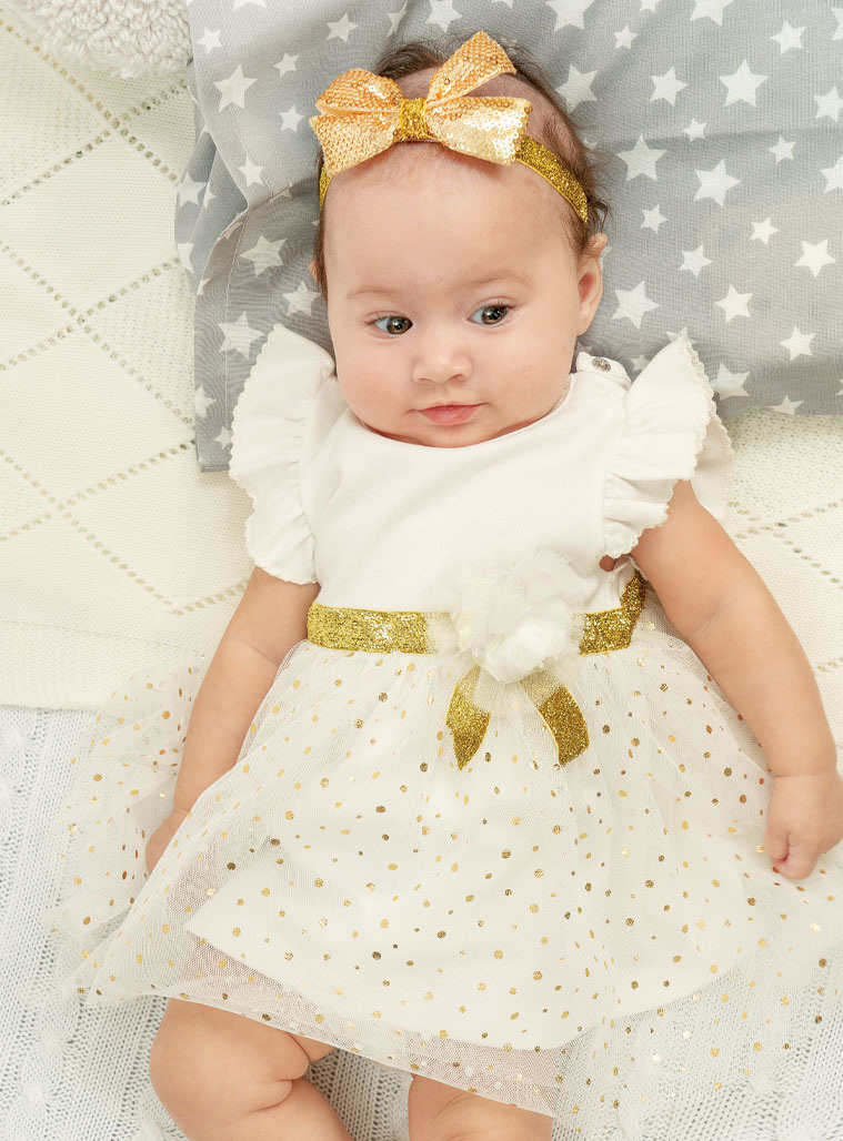 Boutique φόρεμα για βρεφικό κορίτσι - Εκρού 44-225478-7 φωτογραφία