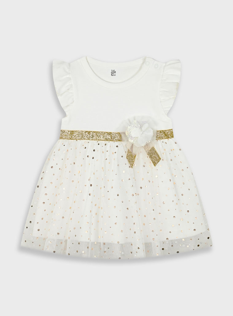 Boutique φόρεμα για βρεφικό κορίτσι - 92 cm, Εκρού εικόνα 1
