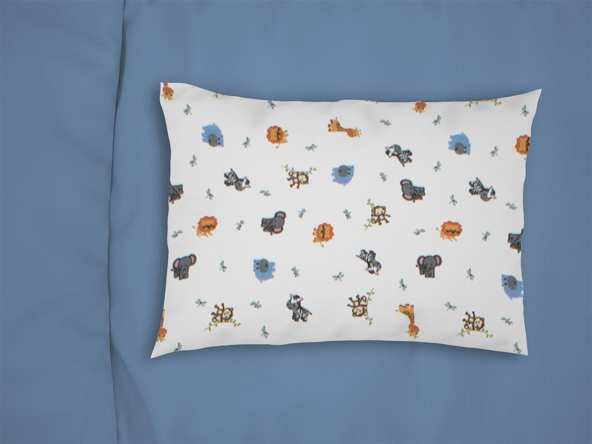 DimCol Μαξιλαροθήκη Φανελένια Bebe 35x45εκ. Zoo 29 White DimCol