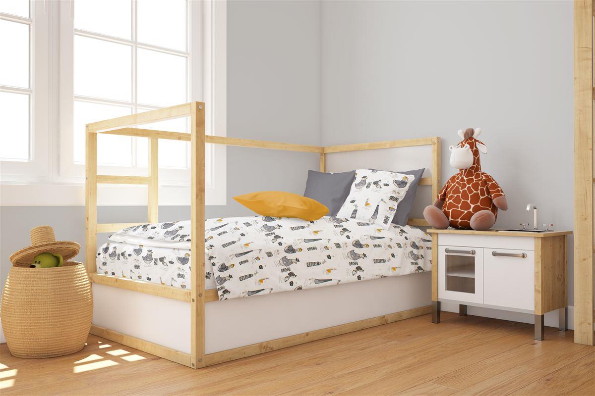 Εικόνα 1 Παπλωματοθήκη Βαμβακερή Κούνιας 120x160εκ. Seabirds 578 White-Grey DimCol