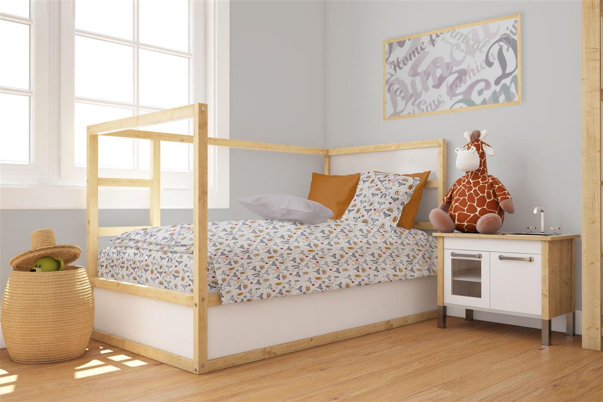 Εικόνα 1 Παπλωματοθήκη Βαμβακερή Κούνιας 120x160εκ. Fox 527 Grey DimCol