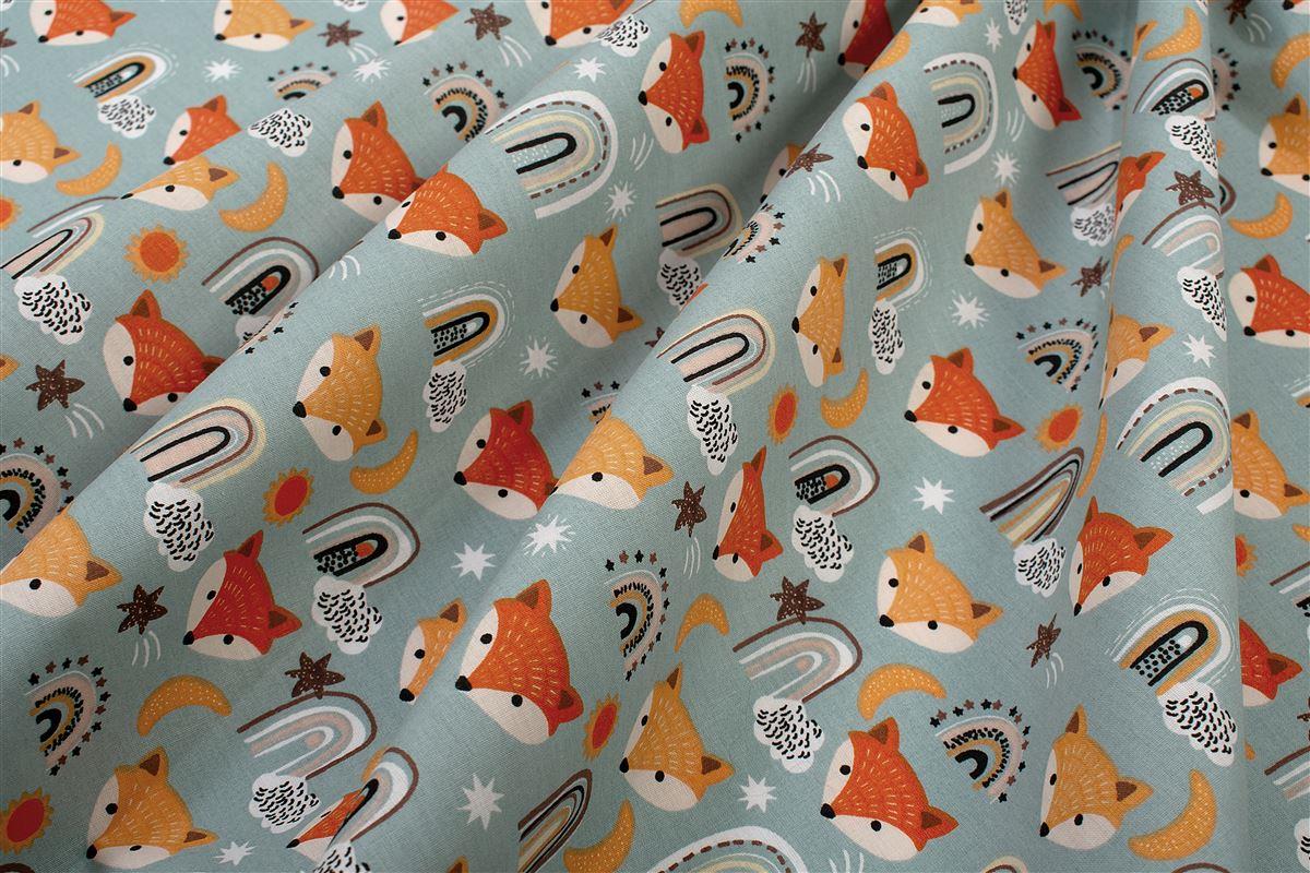 Εικόνα 1 Σεντόνι Μεμονωμένο Βαμβακερό Λίκνου 80x110εκ. Fox 528 Pale Cyan Dimcol