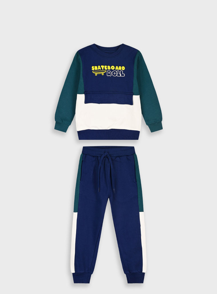 Φούτερ φόρμα με τύπωμα - Μπλε 12-125146-0