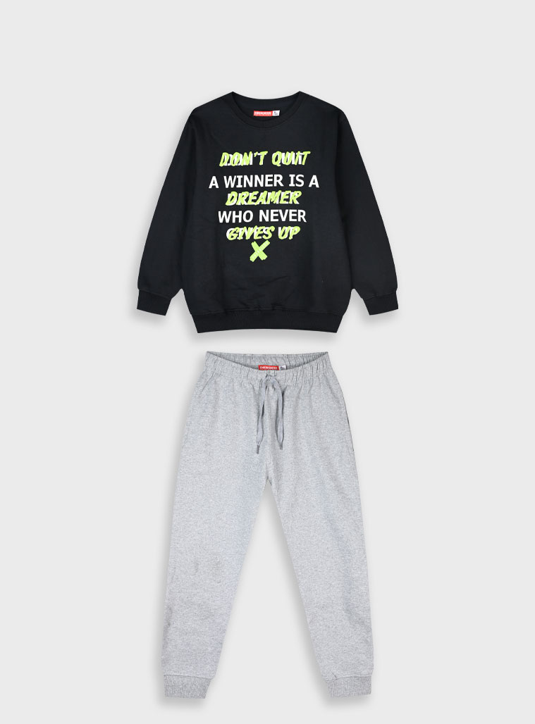 energiers Φούτερ φόρμα με τύπωμα - ΜΑΥΡΟ 13-125086-0