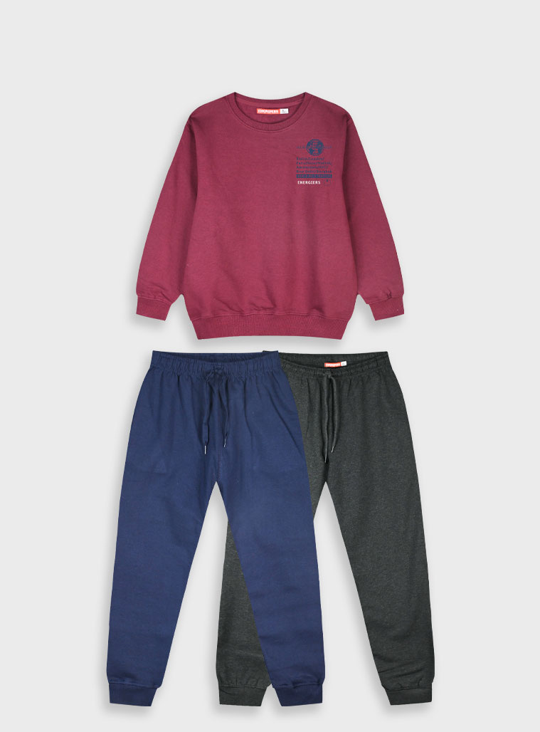 Φούτερ φόρμα με τύπωμα - 6 ετών, ΜΠΟΡΝΤΩ εικόνα 1