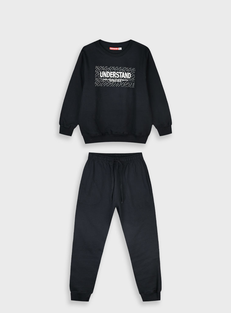 Φούτερ φόρμα με τύπωμα - ΜΑΥΡΟ 13-125088-0