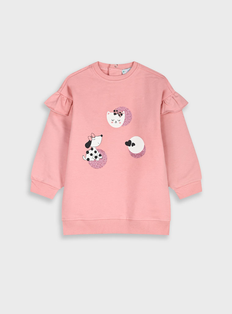 Βρεφικό φούτερ φόρεμα - 68 cm, ΤΡΙΑΝΤΑΦΥΛΛΙ εικόνα 1