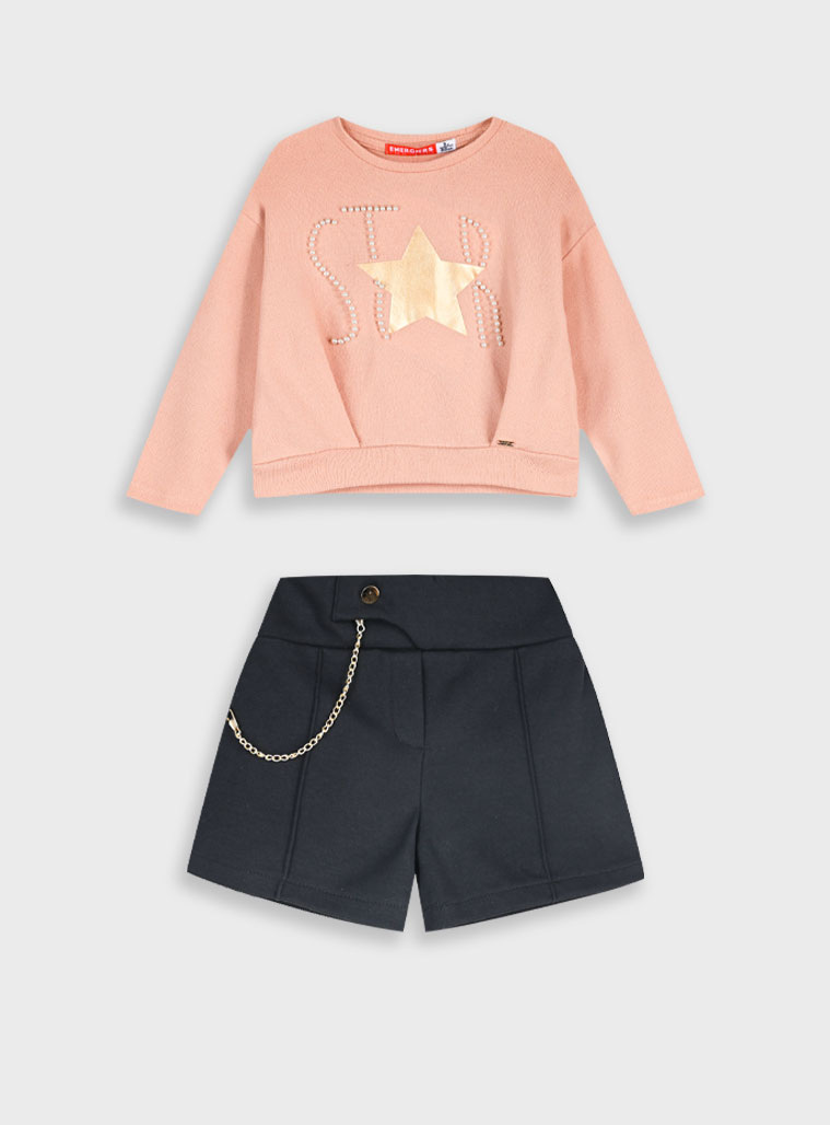 Σετ μπλούζα με σορτς - ΜΑΥΡΟ 15-125322-0