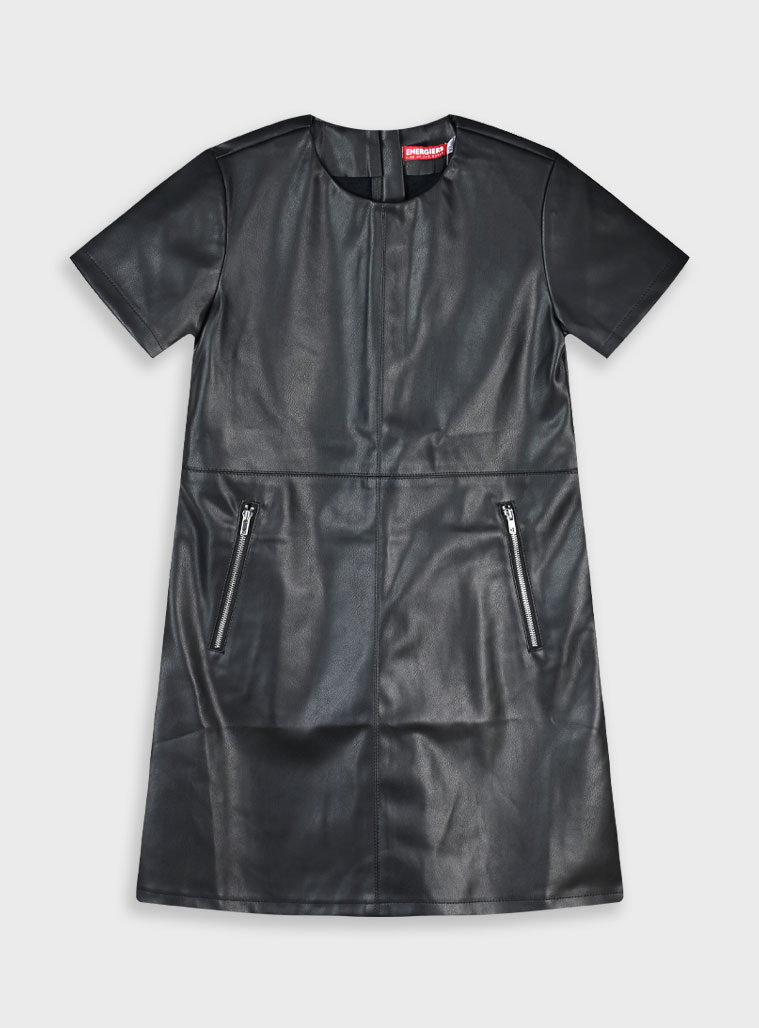 Δερματίνη φόρεμα - 6 ετών, ΜΑΥΡΟ εικόνα 1