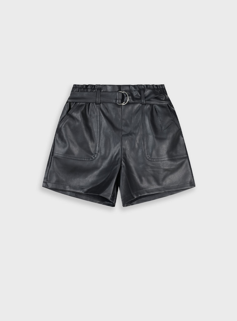 Δερματίνη σορτς - ΜΑΥΡΟ 16-125216-2