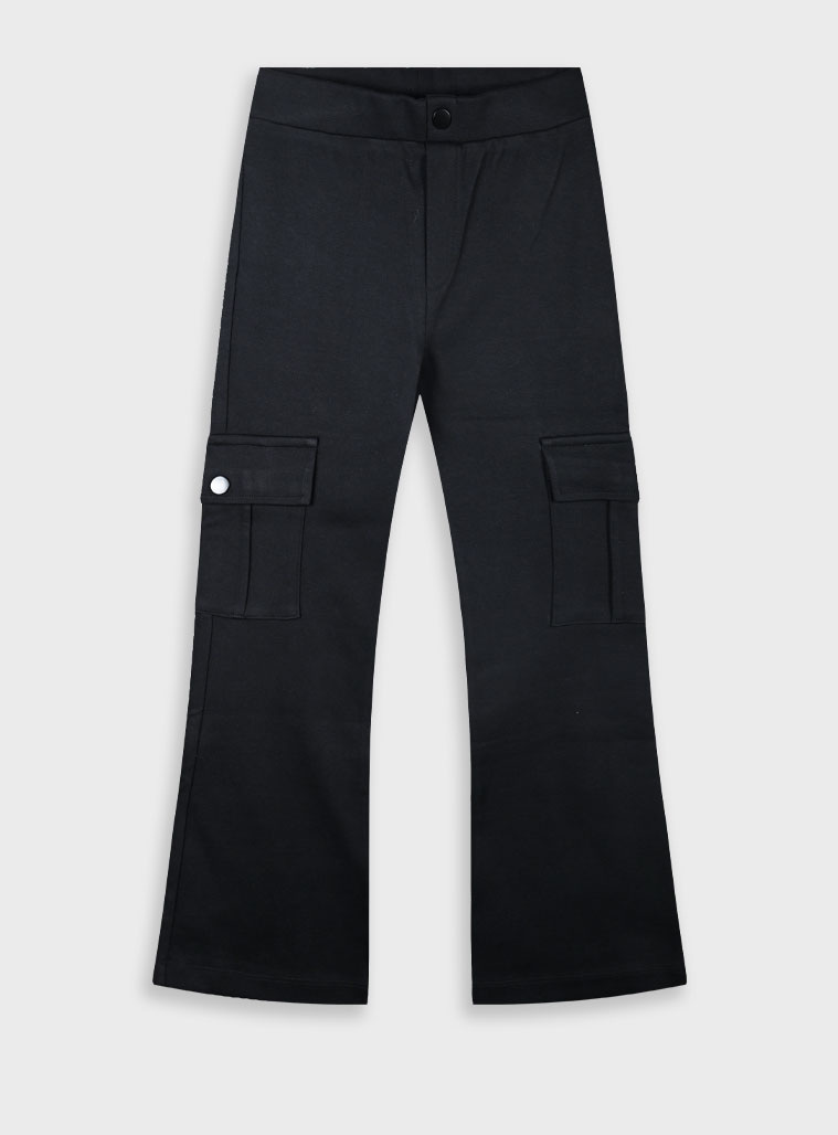 Παντελόνι cargo flared - ΜΑΥΡΟ 16-125240-2