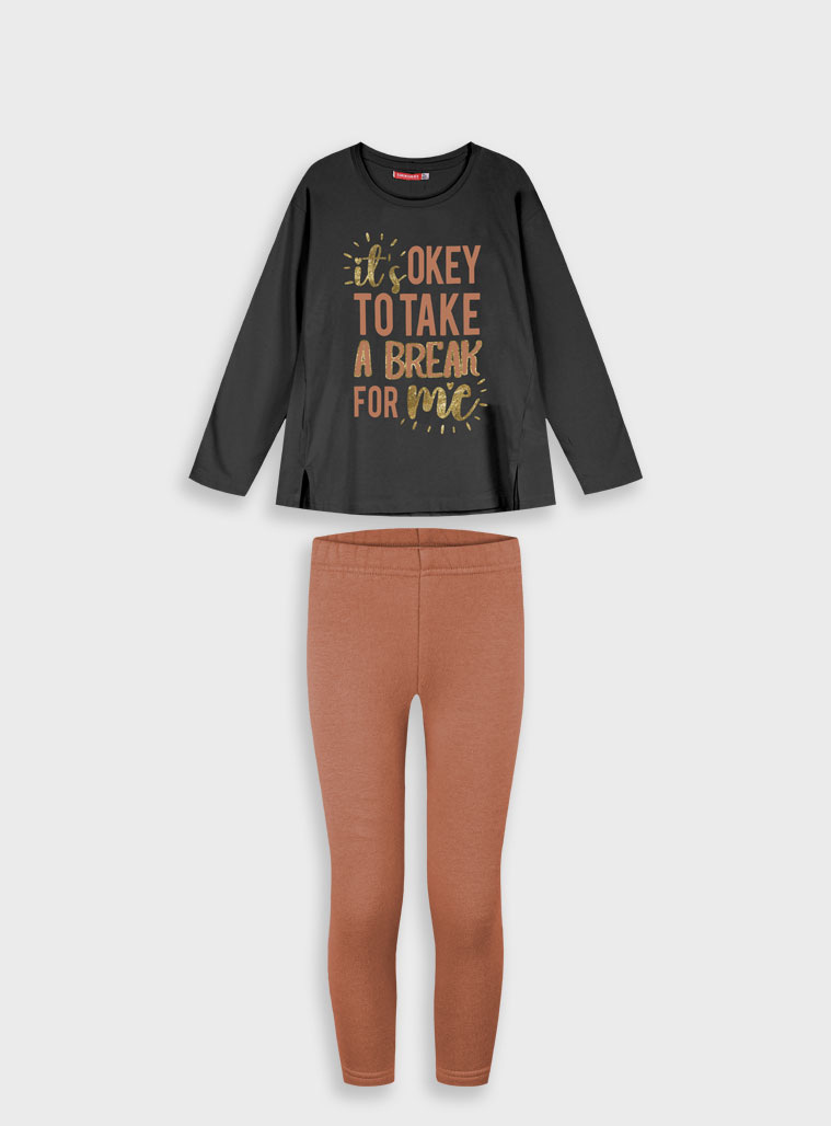 Σετ μπλούζα με κολάν - ΚΕΡΑΜΙΔΙ 16-125265-0