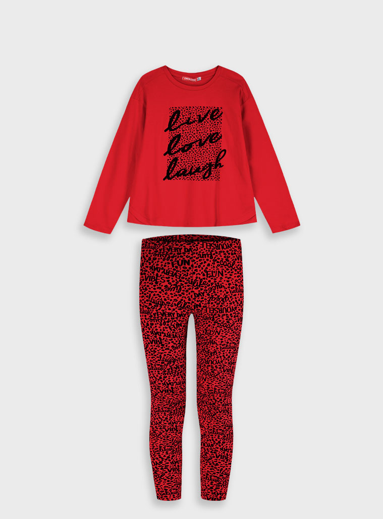 Σετ μπλούζα με κολάν - ΜΠΟΡΝΤΩ 16-125267-0