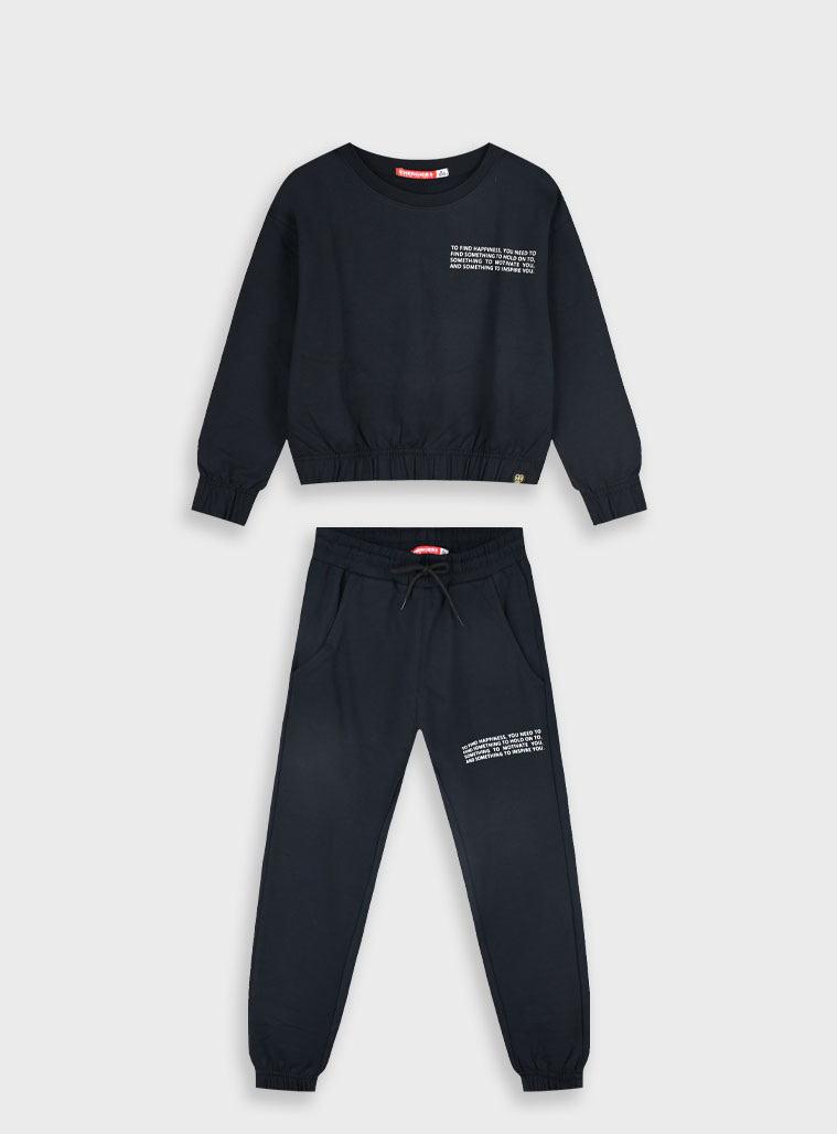 Φούτερ φόρμα με τύπωμα - ΜΑΥΡΟ 16-125276-0