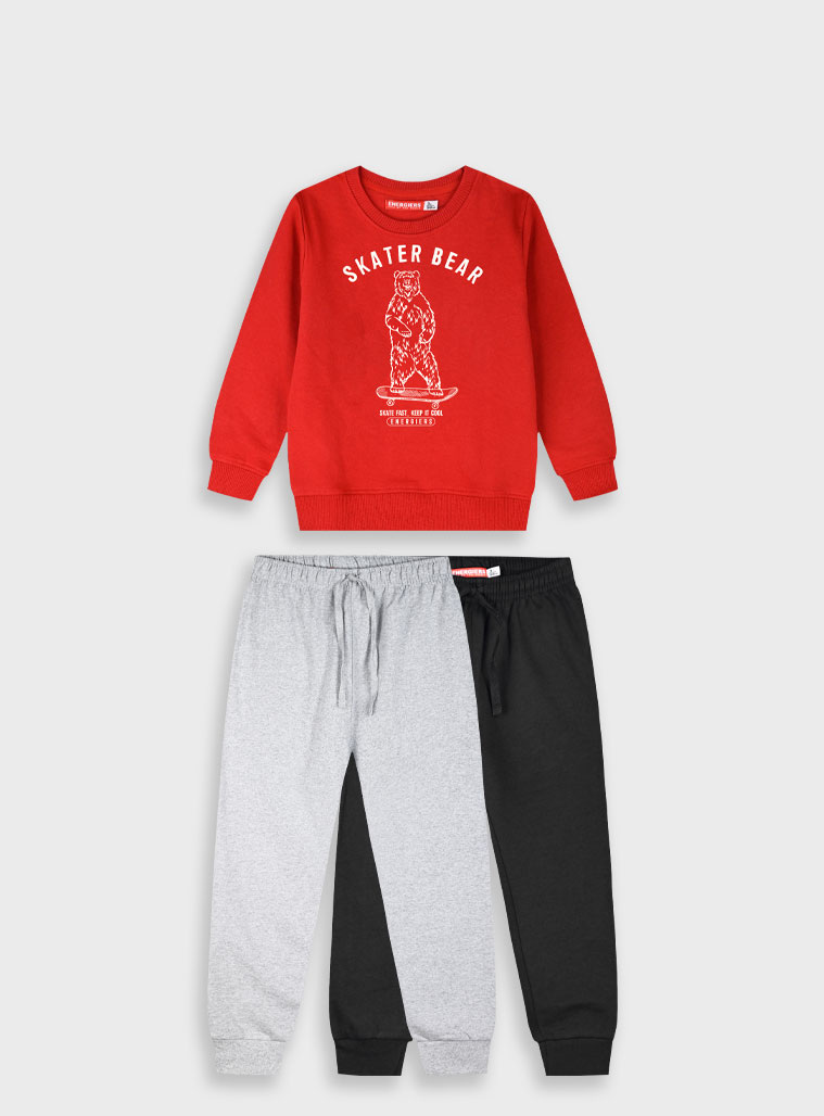 Φούτερ φόρμα με τύπωμα - 1 έτους, ΜΑΥΡΟ εικόνα 1