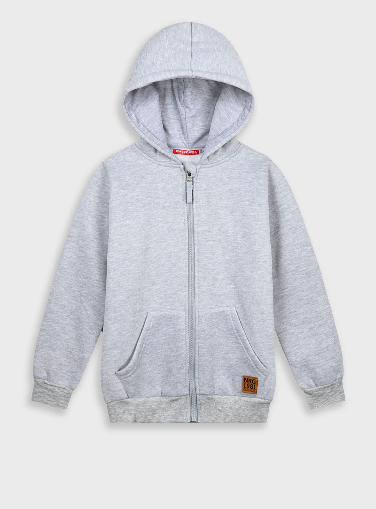 Energiers Basic Line φούτερ ζακέτα με κουκούλα για αγόρι - 6 ετών, ΜΕΛΑΝΖΕ εικόνα 1