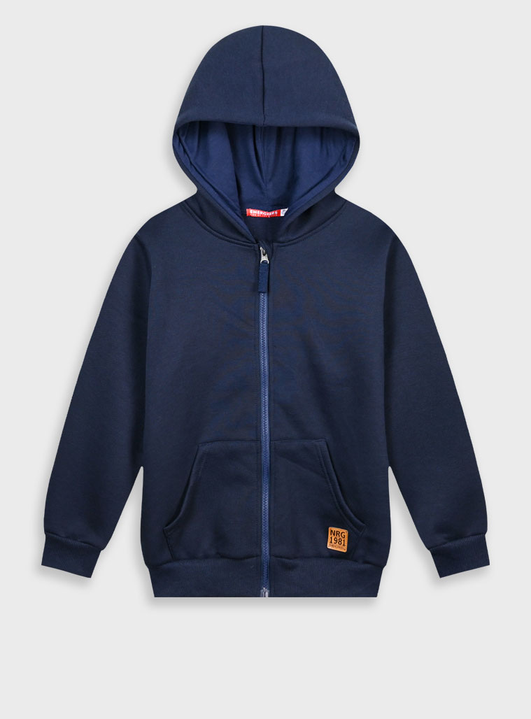 Energiers Basic Line φούτερ ζακέτα με κουκούλα για αγόρι - 6 ετών, ΜΑΡΕΝ εικόνα 1