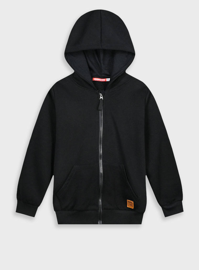 Energiers Basic Line φούτερ ζακέτα με κουκούλα για αγόρι - 6 ετών, ΜΑΥΡΟ εικόνα 1