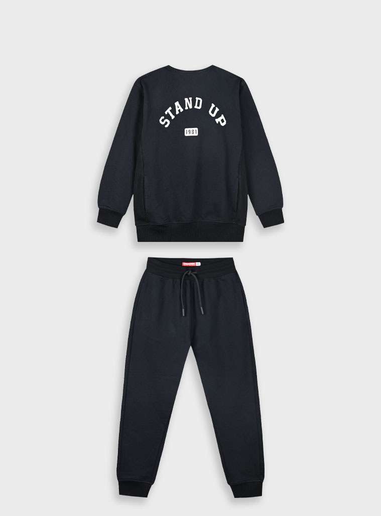 Φούτερ φόρμα με τύπωμα - 6 ετών, ΜΑΥΡΟ εικόνα 1