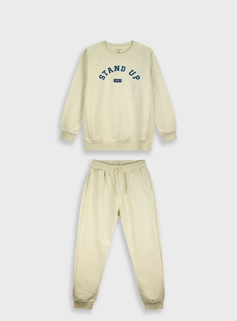 Φούτερ φόρμα με τύπωμα - 6 ετών, ΚΡΕΜ εικόνα 1